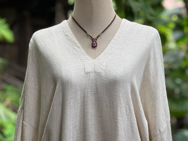 asana HEMP100% やわらか 貫頭衣 ワンピース・きなり