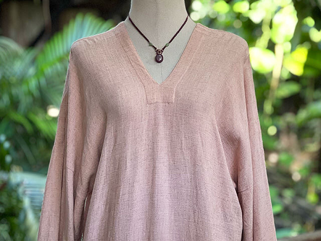 asana HEMP100% やわらか 貫頭衣 ワンピース・草木染め