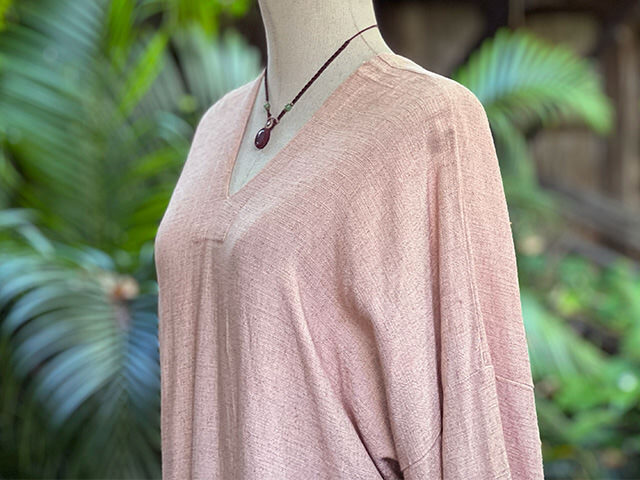 asana HEMP100% やわらか 貫頭衣 ワンピース・草木染め