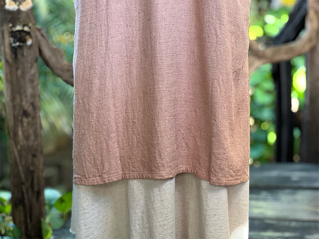 asana HEMP100% やわらか 貫頭衣 ワンピース・草木染め