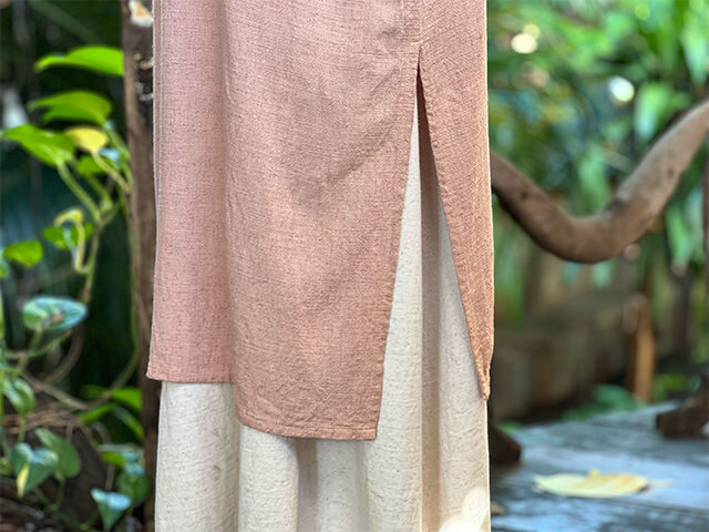 asana HEMP100% やわらか 貫頭衣 ワンピース・草木染め