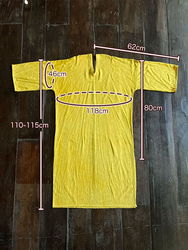 asana HEMP100% やわらか 貫頭衣 ワンピース・きなり