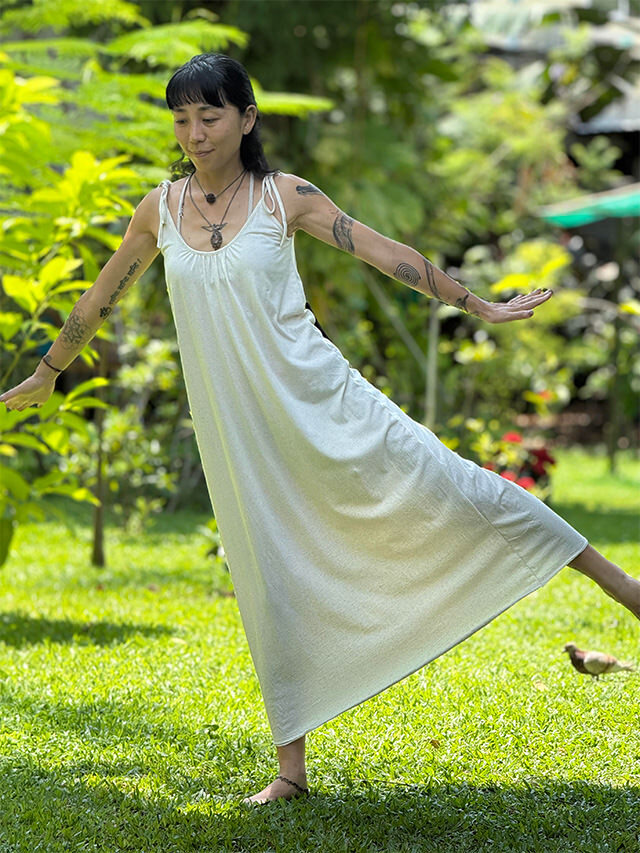 asana ヘンプコットン 薄手 NEW キャミ ワンピース・きなり【パヤカ