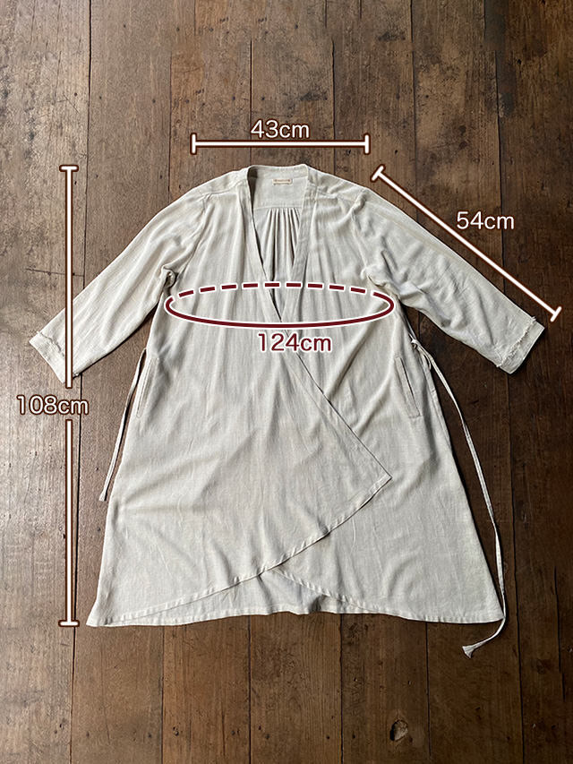 asana HEMP100% テロテロ ゆったり ロング カーディガン・きなり
