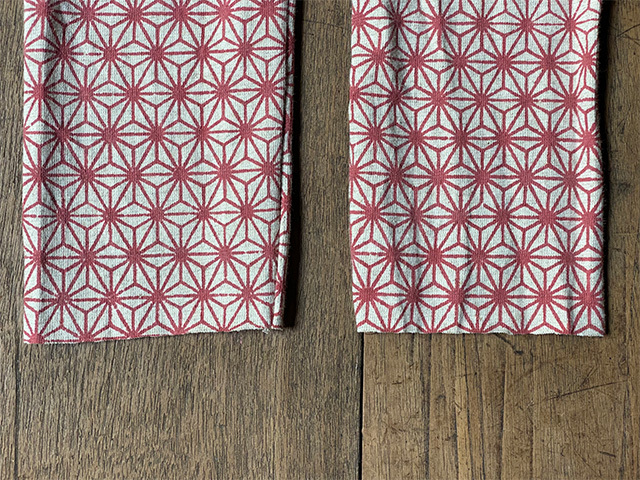 asana ヘンプコットン 麻柄プリント 厚手 レギンス