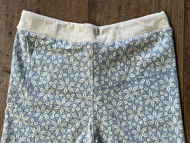 asana ヘンプコットン 厚手 麻柄プリント レギンス