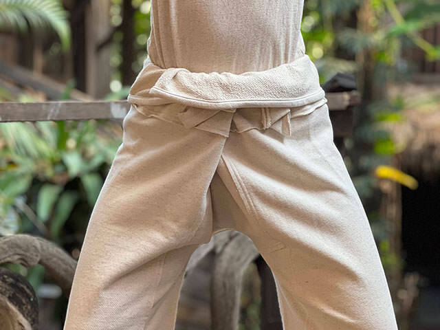 asana ヘンプコットン ふかふか タイパンツ・きなり【パヤカ