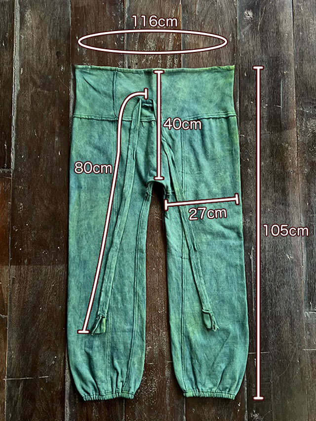 asana ヘンプコットン スウェット パイル タイパンツ・きなり