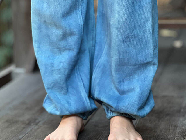 asana ヘンプコットン ふかふか パイル タイパンツ・草木染め