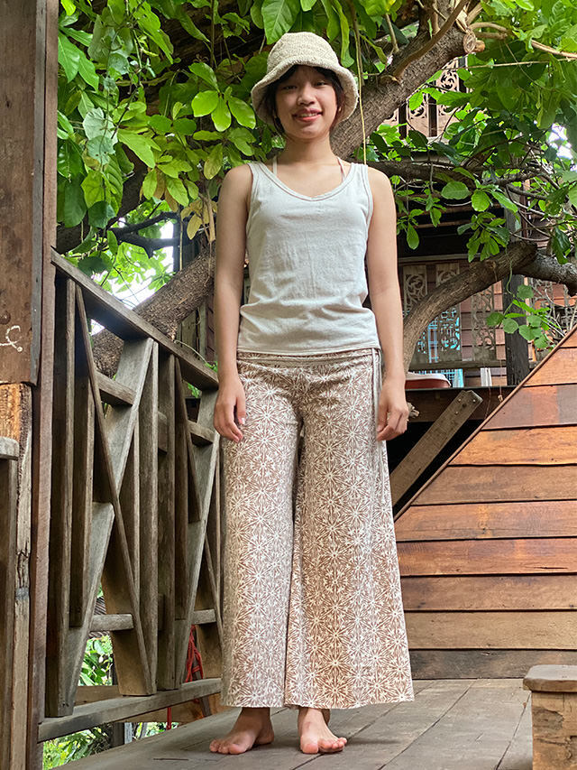 asana ヘンプコットン ガウチョ パンツ・草木染め【パヤカ
