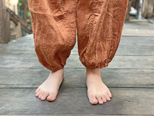 asana HEMP100% 厚手 タイパンツ・草木染め