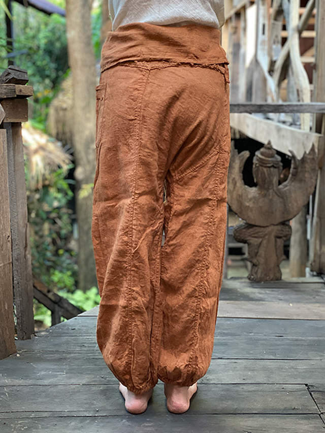 asana payaka HEMP100% ゆったりパンツ asana HEMP100% ゆったり パンツ・草木染め【パヤカ オンライン