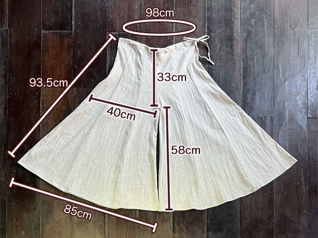 asana HEMP100% 厚手 切り替えし フレアーパンツ・きなり