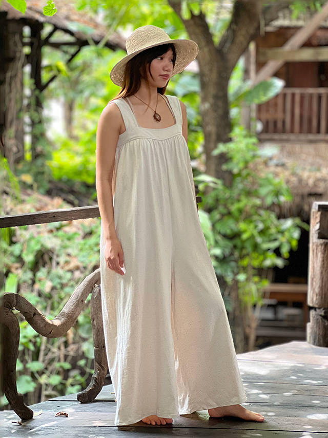 asana ヘンプコットン 厚手 サロペット・きなり【パヤカ オンライン