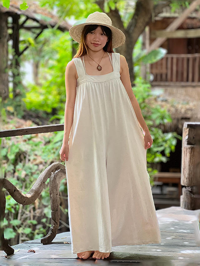 asana ヘンプコットン 厚手 サロペット・きなり【パヤカ オンライン