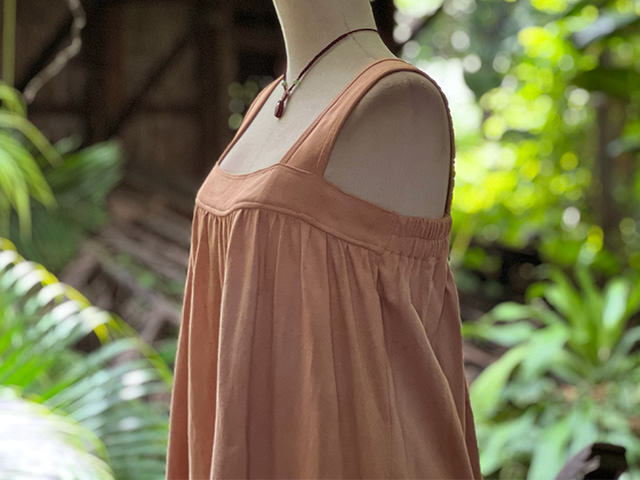 asana ヘンプコットン 厚手 サロペット・草木染め