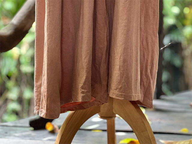 asana ヘンプコットン 厚手 サロペット・草木染め