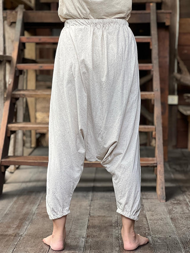 asana ヘンプコットン 薄手 サルエル パンツ・きなり【パヤカ