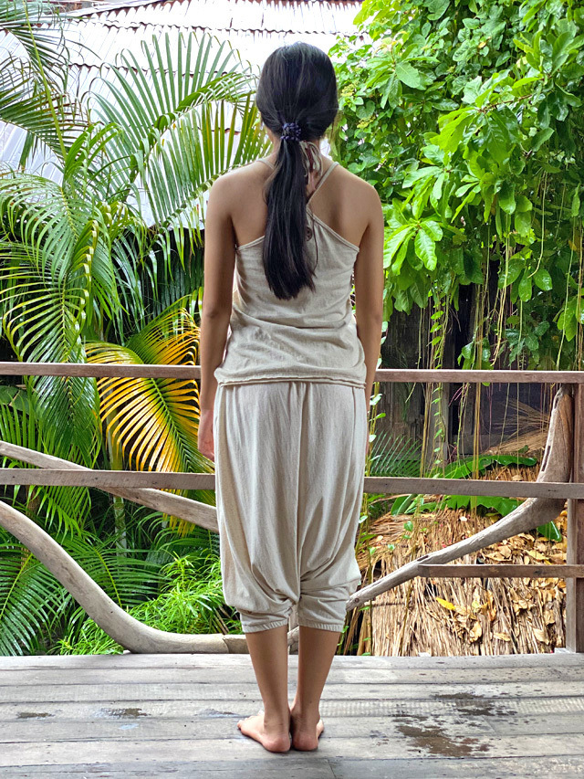 asana ヘンプコットン 薄手 サルエル パンツ・きなり【パヤカ