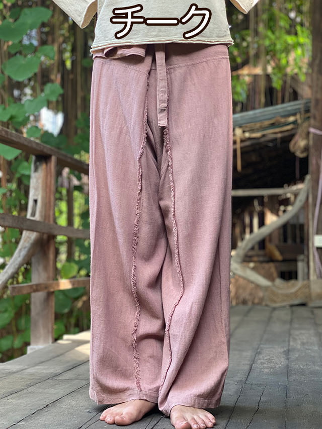 asana HEMP100% テロテロ カットソー●草木染めロータス asana HEMP100% テロテロ 手刺繍 トップス・草木染め【パヤカ