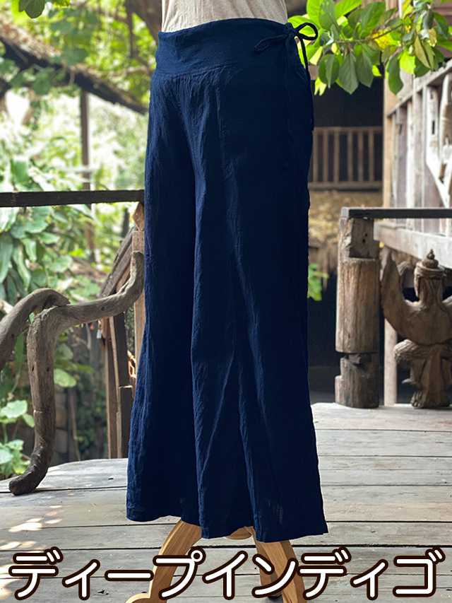 asana HEMP100% フレアー パンツ・草木染め【パヤカ オンラインショップ】 