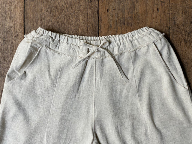 asana HEMP100% テロテロ ゆったり パンツ・きなり