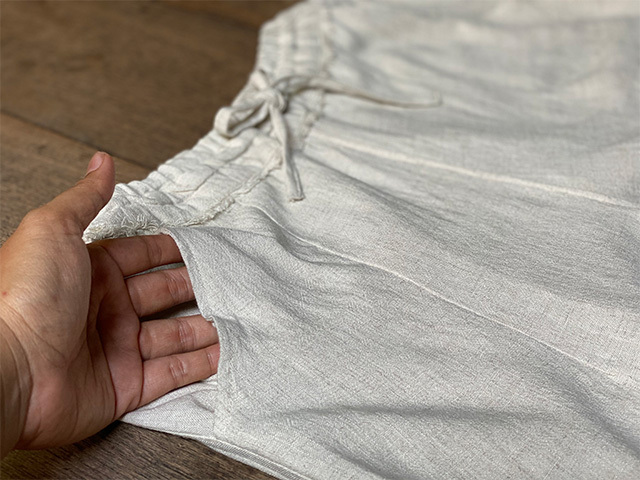 asana HEMP100% テロテロ ゆったり パンツ・きなり