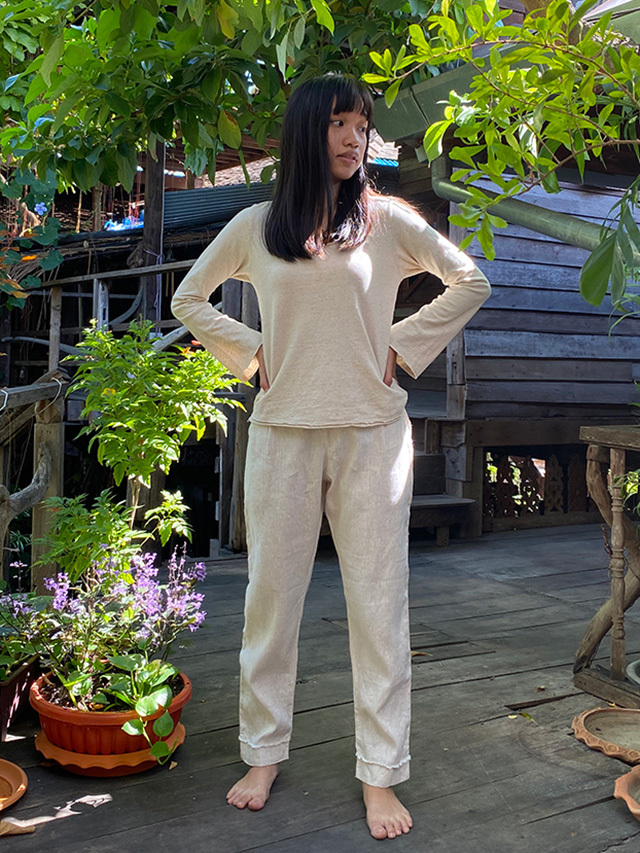 asana HEMP100% もんぺ パンツ・きなり【パヤカ オンラインショップ】