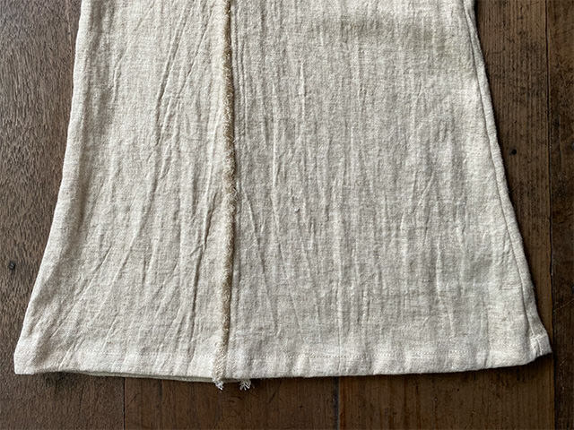 asana HEMP100% NEW フリンジ フレアーパンツ・きなり