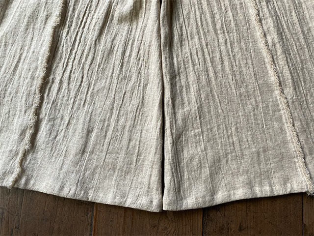 asana HEMP100% NEW フリンジ フレアーパンツ・きなり