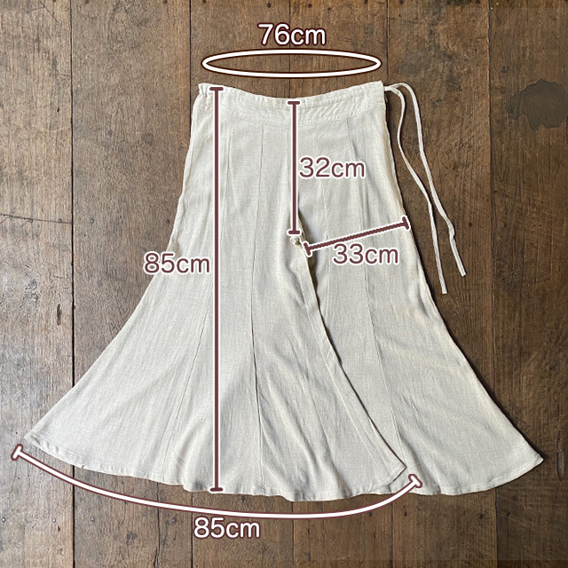 asana HEMP100% テロテロ 切り替え パンツ・きなり【パヤカ