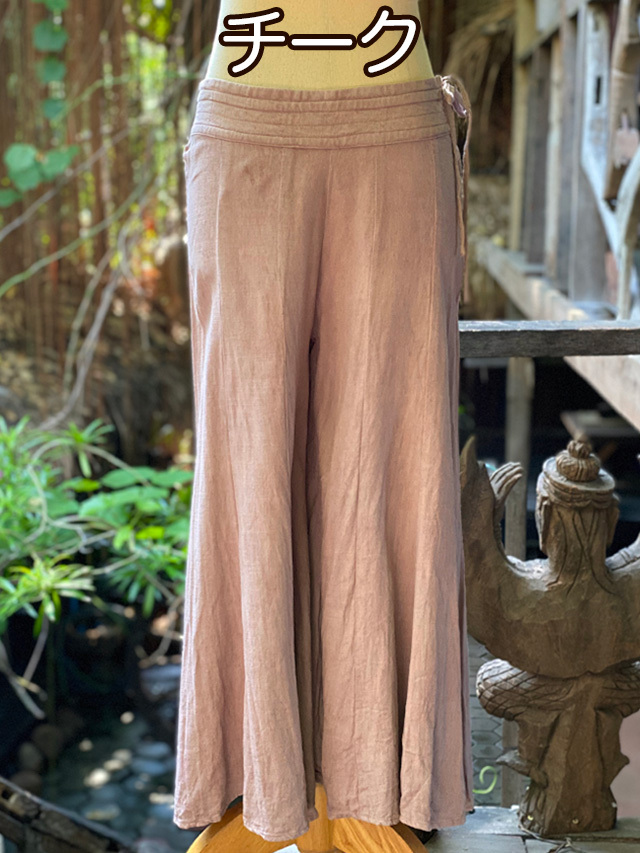 asana HEMP100% テロテロ 切り替え パンツ・草木染め【パヤカ