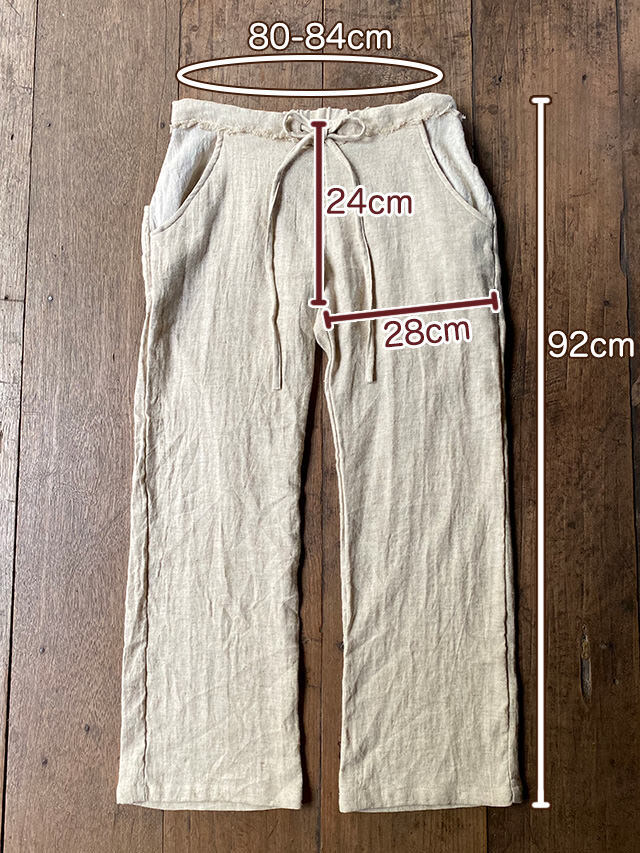 asana HEMP100% 厚手 NEW イージー パンツ・きなり