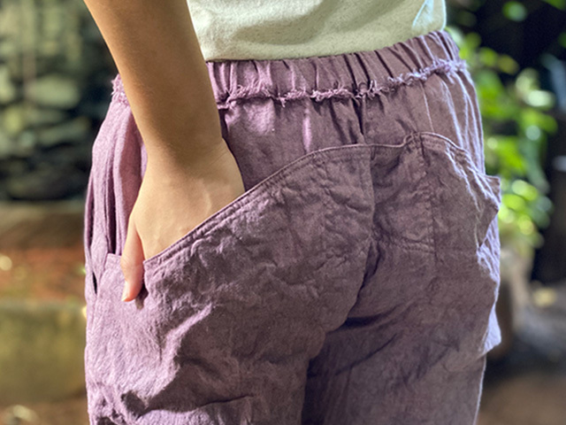asana HEMP100% イージー パンツ・草木染め