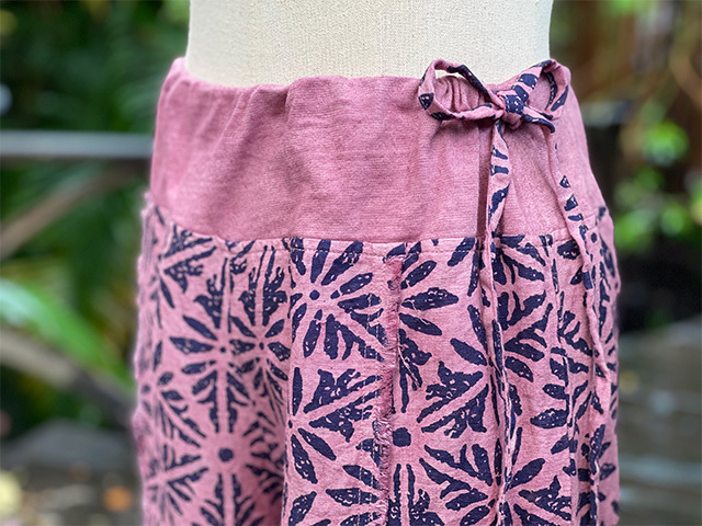 asana HEMP100% 麻柄プリント フレアーパンツ