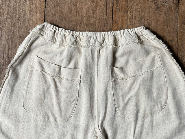 asana HEMP100% テロテロ フリンジ パンツ・きなり