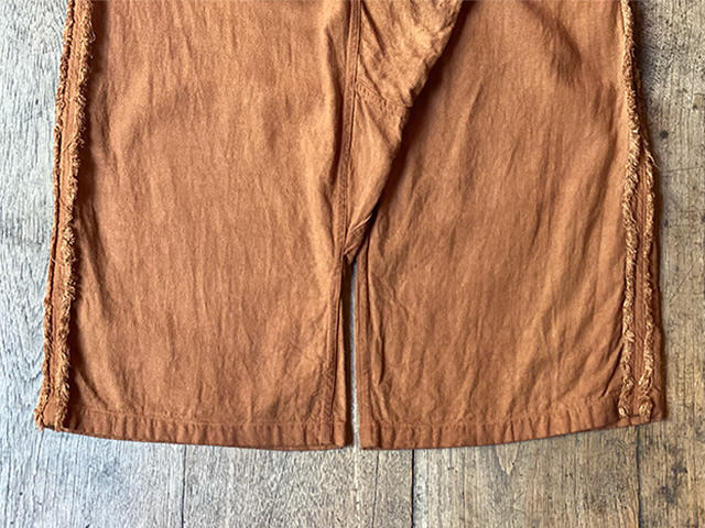 asana HEMP100% テロテロ フリンジ パンツ・草木染め