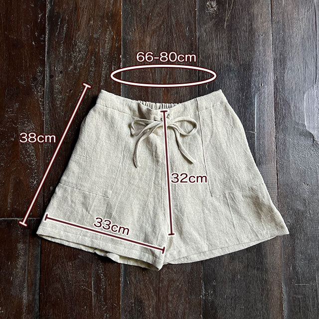 asana HEMP100% ショートパンツ・きなり