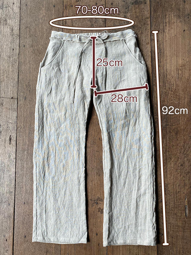 asana HEMP100% テロテロ フリンジ パンツ・きなり