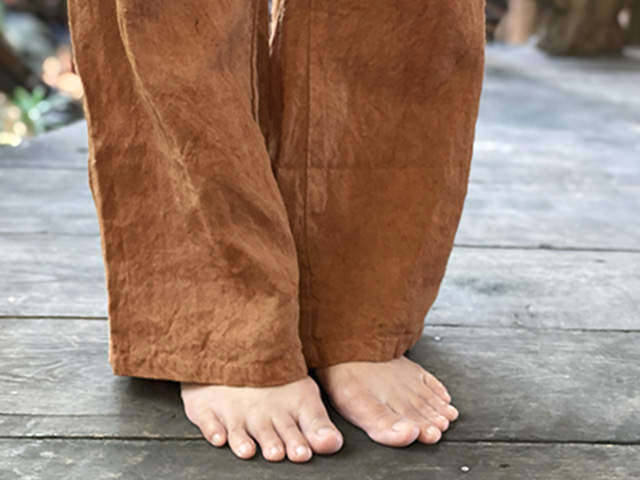 asana HEMP100% NEW イージーパンツ・草木染め