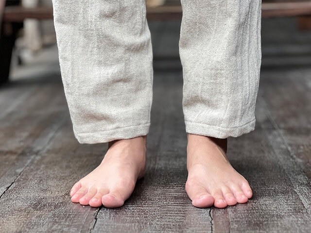 asana HEMP100% 薄手 サルエル タイパンツ・きなり