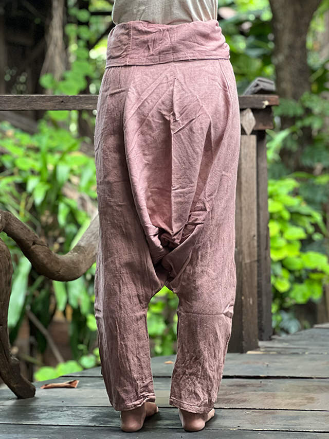 asana HEMP100% 厚手 厚手サルエル タイパンツ・草木染め【パヤカ