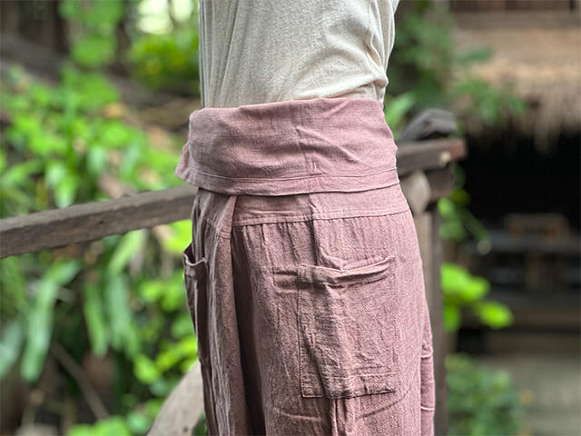 asana HEMP100% 厚手 サルエル タイパンツ・草木染め