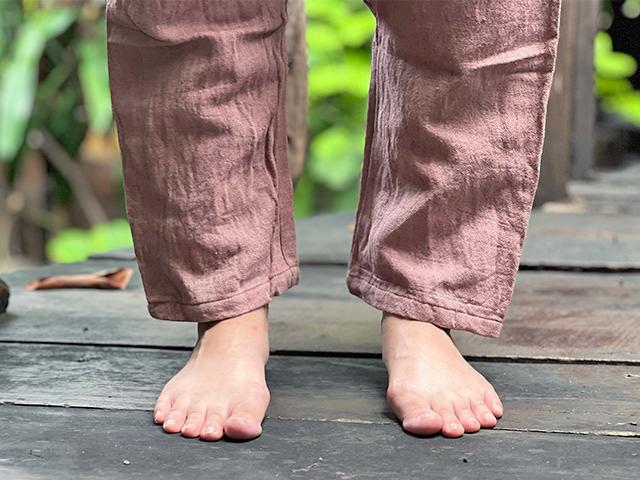 asana HEMP100% 厚手 サルエル タイパンツ・草木染め