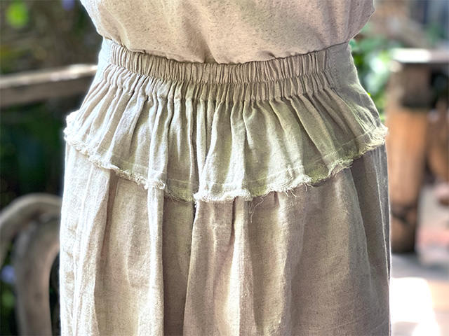 asana HEMP100% 薄手 巻き パンツ・きなり