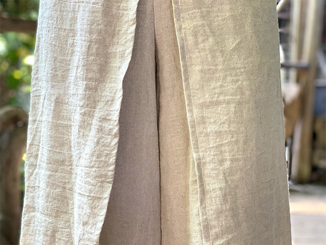 asana HEMP100% 薄手 巻き パンツ・きなり