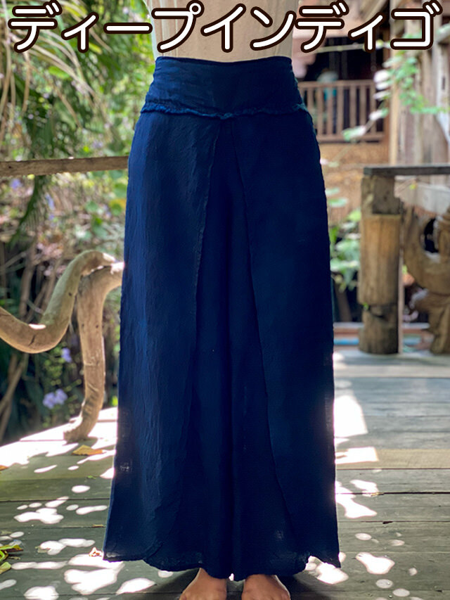 【完売品】meg yinyang ヨガ　草木染め　サルエルパンツ asana 麻100% サルエル タイパンツ・草木染め【パヤカ