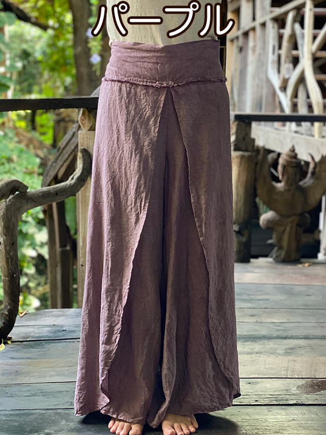 asana HEMP100% 巻きパンツ・草木染め【パヤカ オンラインショップ】 