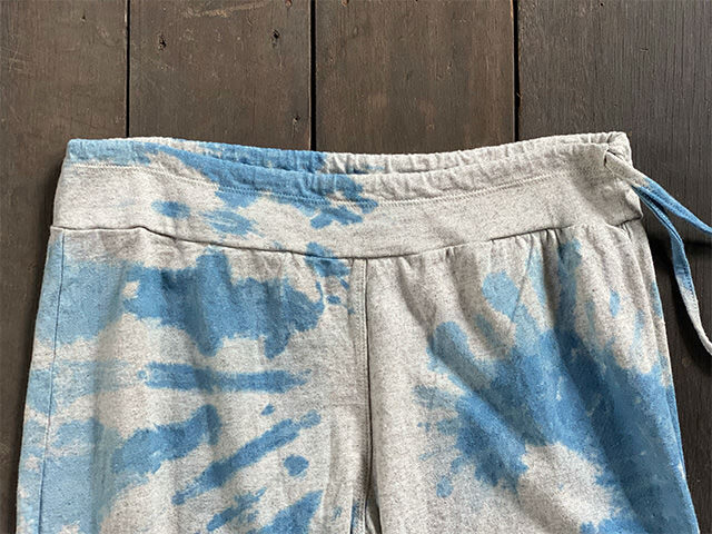 asana ヘンプコットン 厚手 ヨガパンツ・インディゴ絞り染め