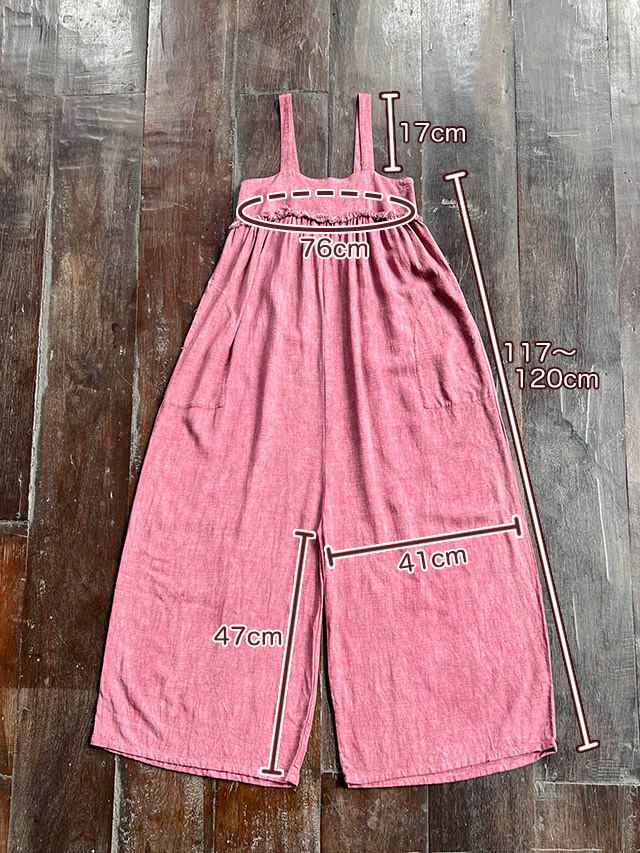 asana 麻100% ガーゼ オーバーオール・きなり